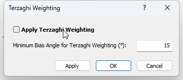 Terzaghi Weighting Dialog