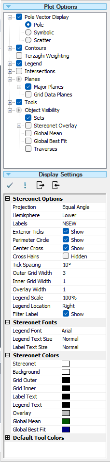 Plot Options Sidebar