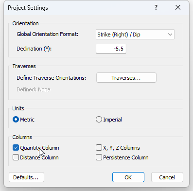 Project Settings Dialog