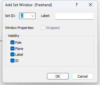 Add Set Window Freehand Dialog