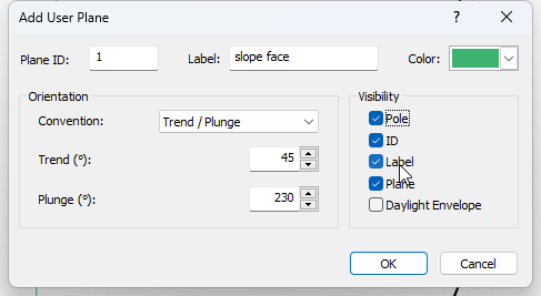 Add User Plane dialog