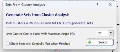 Sets from Cluster Analysis dialog