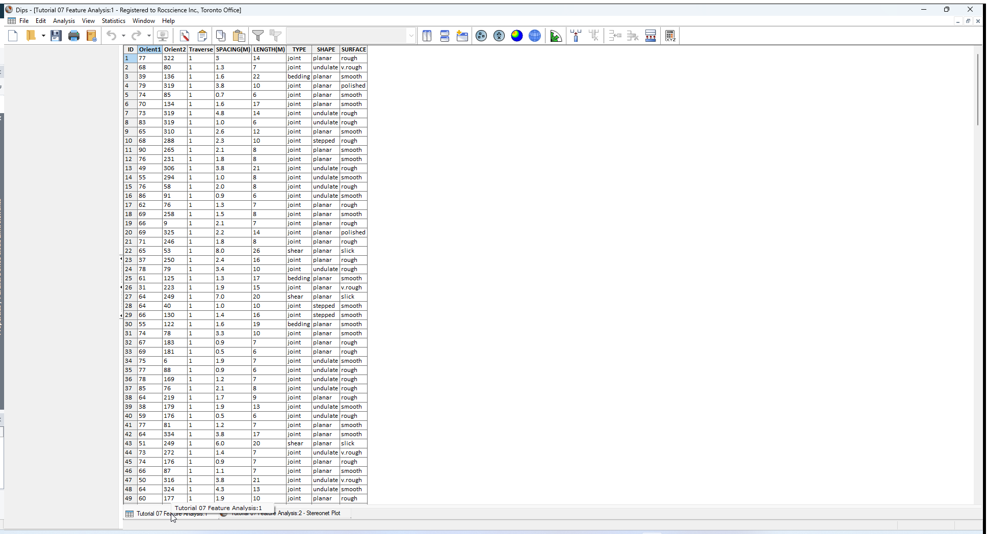  Grid Data view 