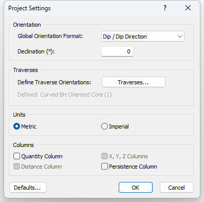 Project Settings Dialog