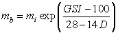 the parameters of the Generalized Hoek-Brown criterion [Hoek, Carranza-Torres & Corkum (2002)], can be determined from the following equations