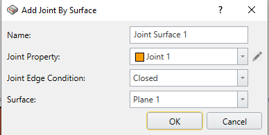 Add Joint by Surface Dialog