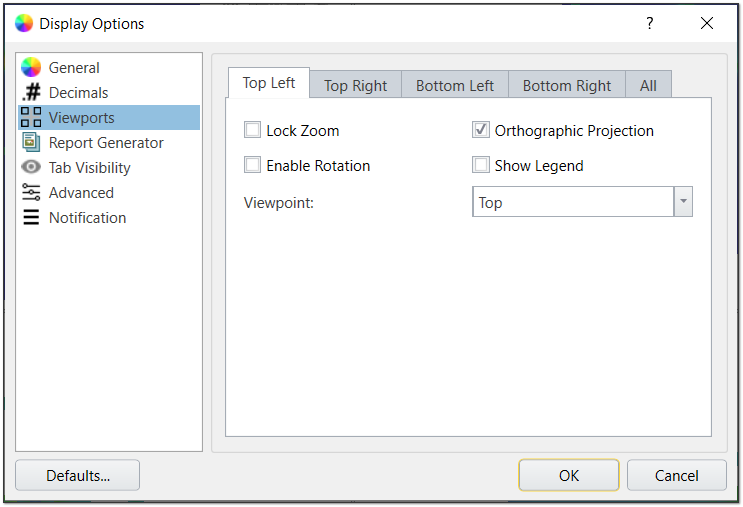 Display Options - Viewports