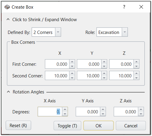 Create Box Dialog