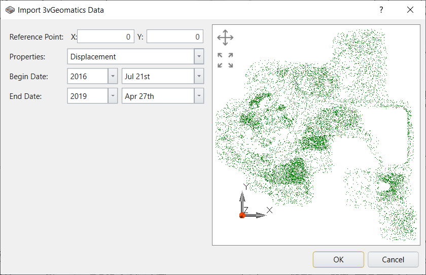 Import 3vGeomatics dialog