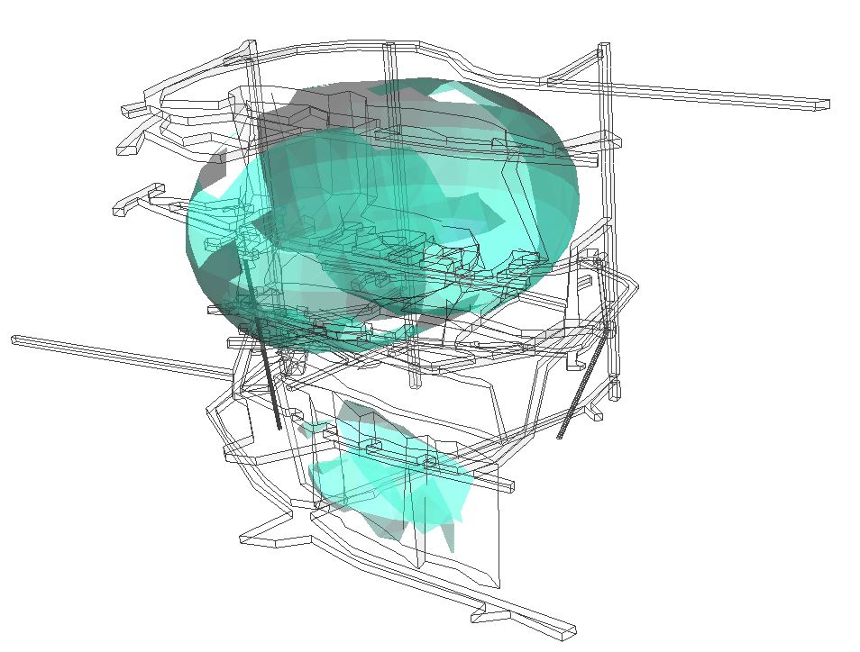 Excavation tunnel with isosurface