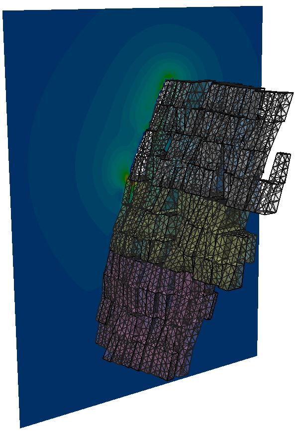  example of data plane plotted in between the multiple material backfill.