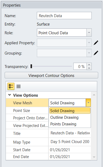 Properties pane