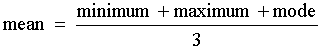 Mean of triangular distribution equation 