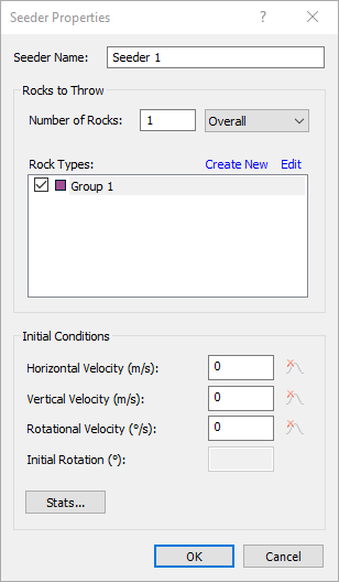 Seeder Properties dialog 