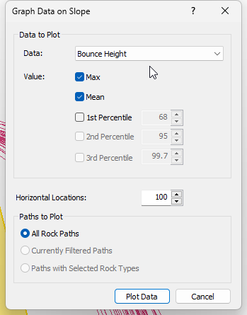 Graph Data on Slope dialog 