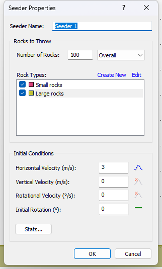 Seeder Properties dialog 