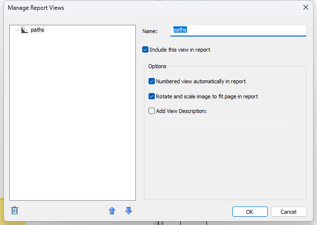 Manage Report Views dialog 