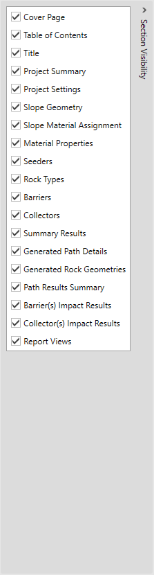 Section Visibility dialog 
