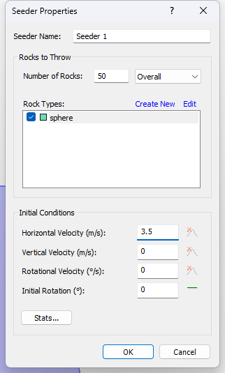 Seeder Properties dialog 