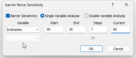 Barrier Fence Sensitivity dialog 