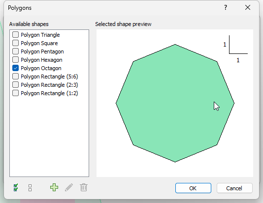 Polygons dialog 