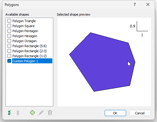 Polygons dialog 