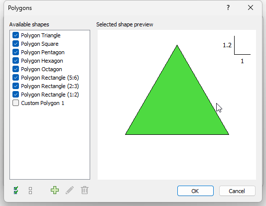 Polygons dialog 