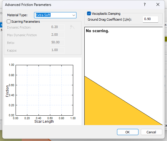 Advanced Friction Parameters dialog 