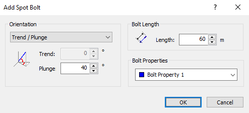 Add Spot Bolt dialog