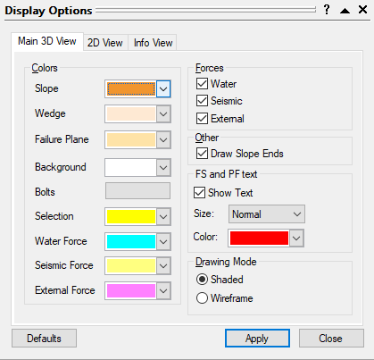 Display Options