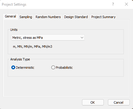 General project settings