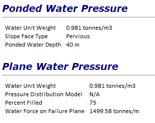 Ponded Water Pressure input