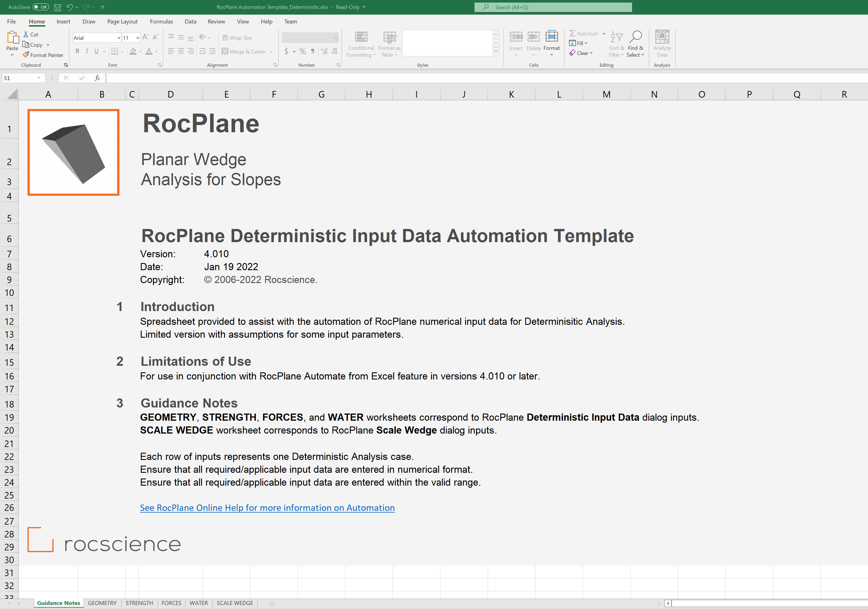 Deterministic Excel Template.