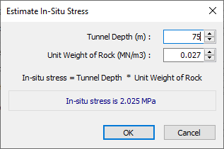 Estimate In-Situ Stress dialog