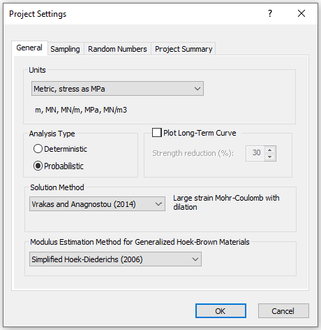 Project Settings Dialog - General Tab