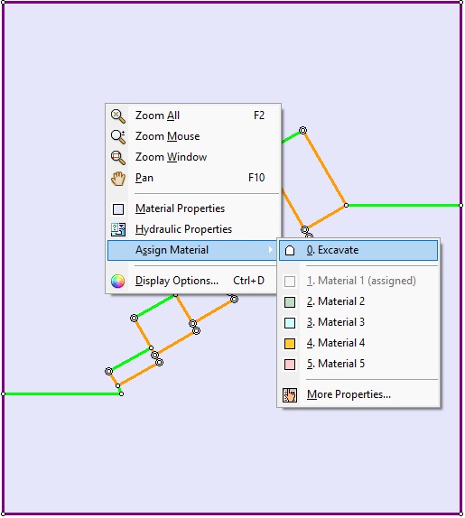 Assign Material excavate model