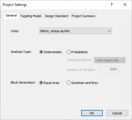 Project Settings dialog