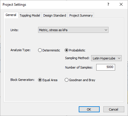 Project Settings dialog