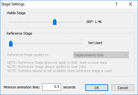 Stage Settings dialog box 