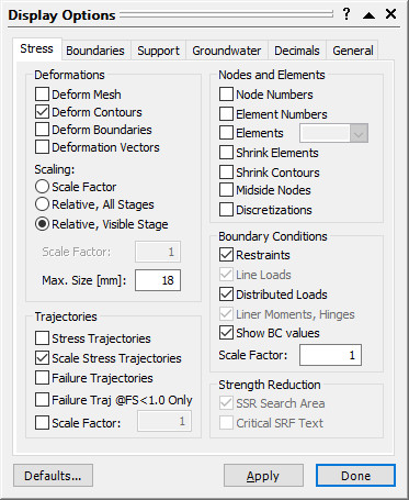 Display Options dialog box