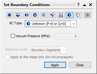 Set Boundary Conditions dialog 