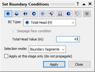 Set Boundary Conditions dialog box 