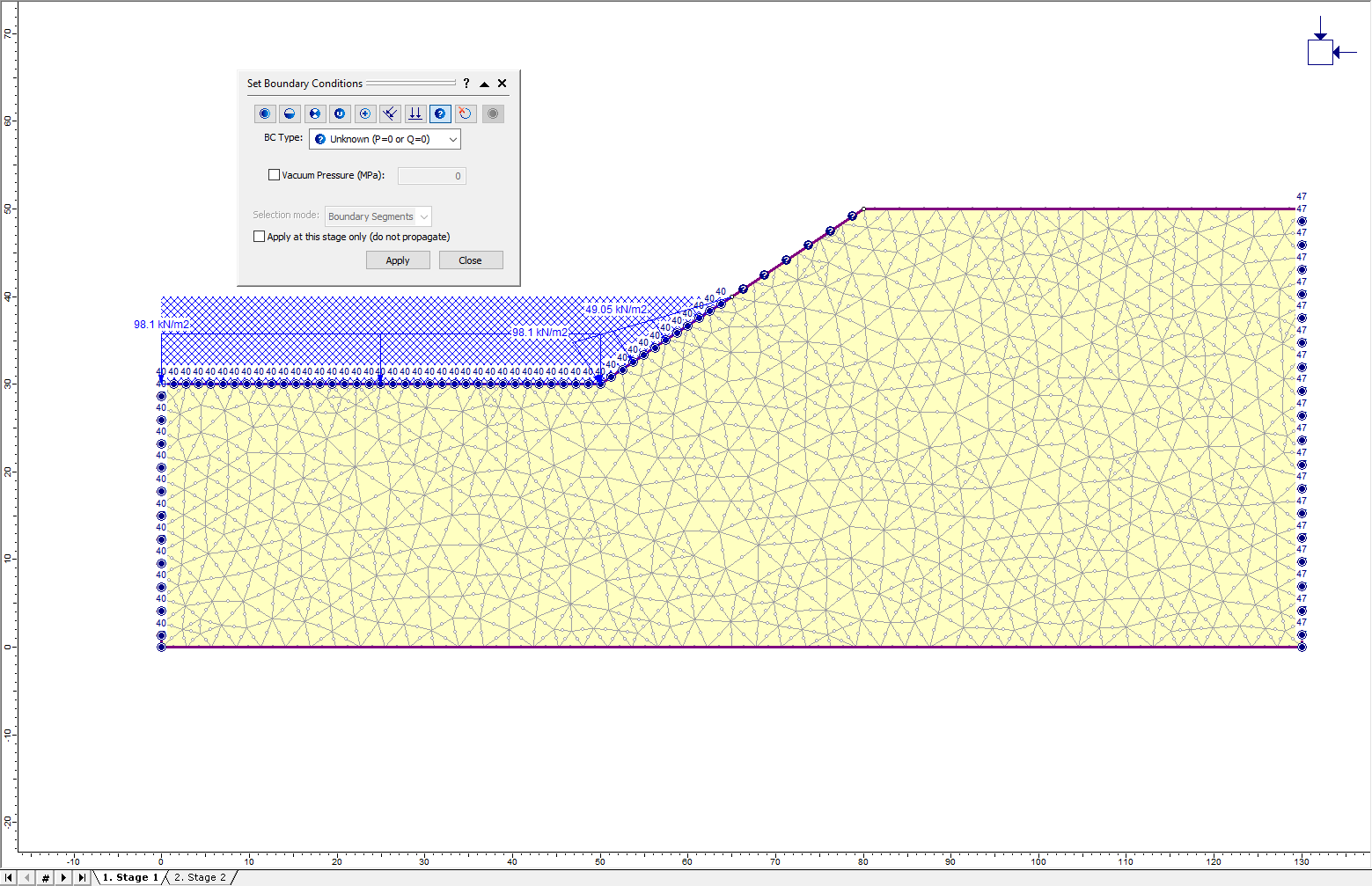 Image of model with unknown set to (P=0 or Q=0) for the BC type 