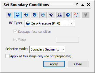 Set Boundary Conditions dialog box 