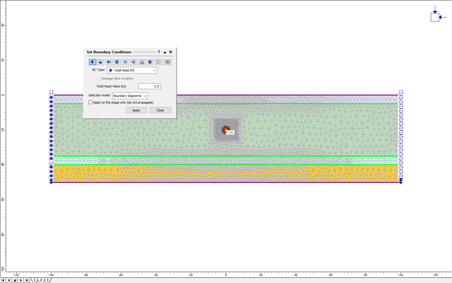 Image of model with left and right vertical boundaries applied 