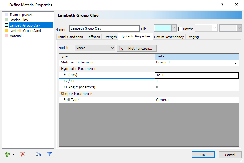 Define Material Properties dialog box 