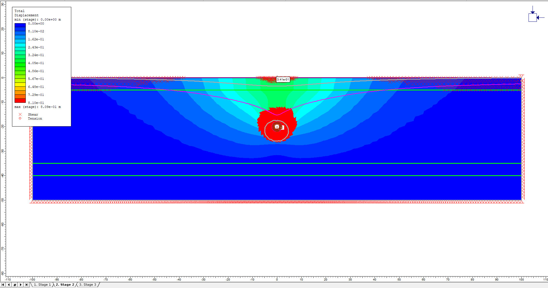 Image of model after selecting stage 3 tab