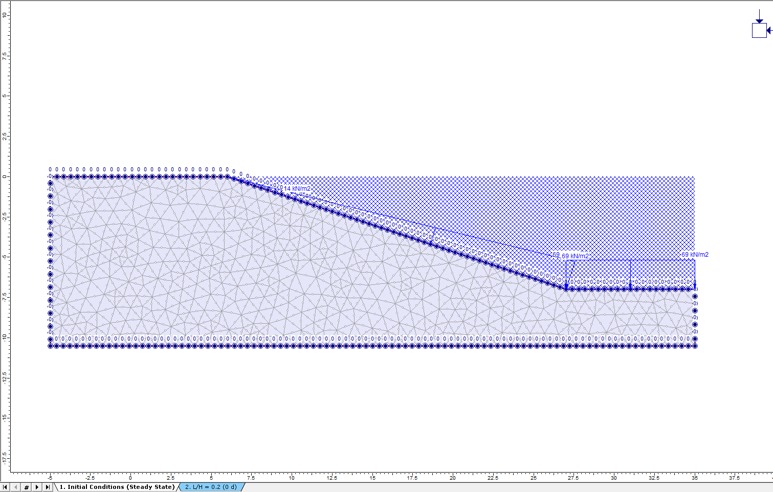 Image of model with groundwater conditions , Stage 1