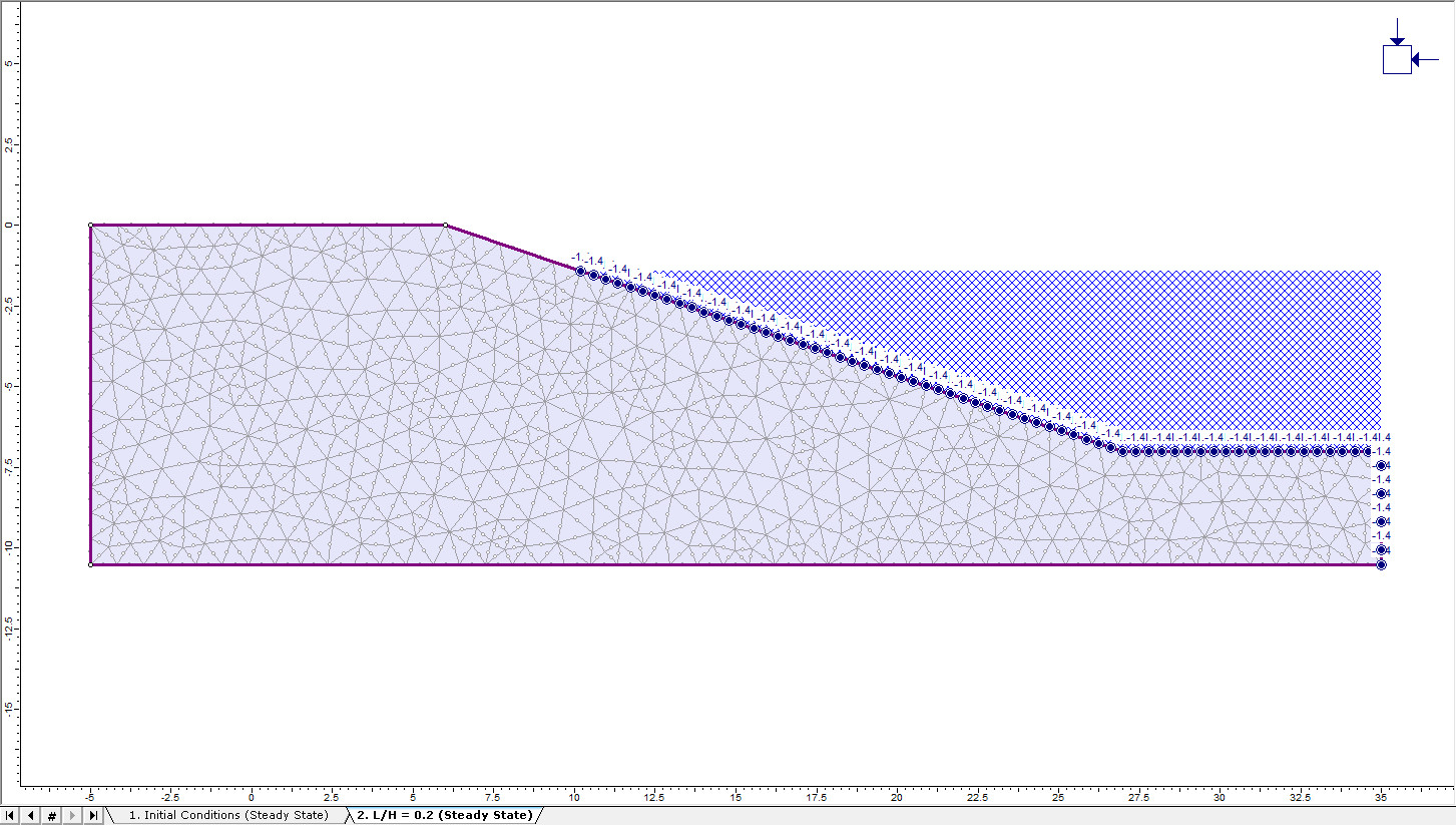 Image of model with groundwater conditions , Stage 1