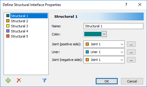 Define Structural Interface Properties dialog box 